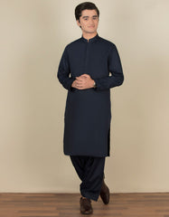 NAVY BLENDED KAMEEZ SHALWAR | JTKS-S-40199-R1-AP