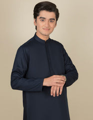 NAVY BLENDED KAMEEZ SHALWAR | JTKS-S-40199-R1-AP