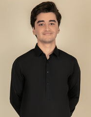 BLACK BLENDED KAMEEZ SHALWAR | JTKS-S-40201-R1-AP