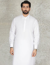 WHITE COTTON KAMEEZ SHALWAR | JJKS-S-40202