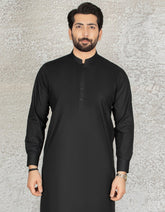 BLACK COTTON KAMEEZ SHALWAR | JJKS-S-40203-R1