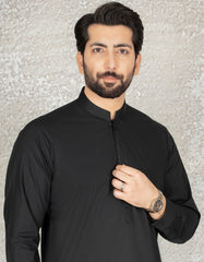 BLACK COTTON KAMEEZ SHALWAR | JJKS-S-40203