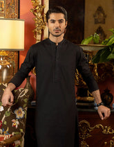 BLACK COTTON KURTA | JJK-S-40206