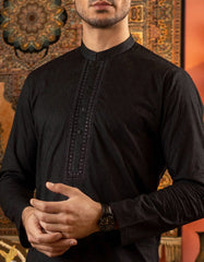 BLACK COTTON KURTA | JJK-S-40206