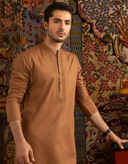 LIGHT BROWN COTTON KURTA | JJK-S-40208