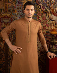 LIGHT BROWN COTTON KURTA | JJK-S-40208