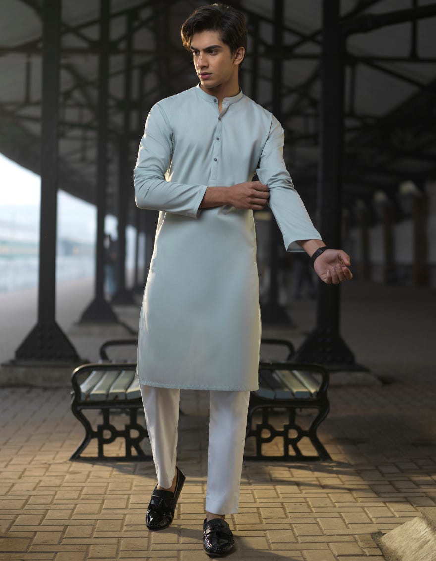 LIGHT GREEN BUNNAT KURTA | JTK-S-40215