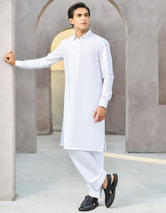 WHITE BLENDED KAMEEZ SHALWAR | JTKS-S-40224-R1