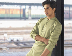 LIGHT GREEN BUNNAT KURTA | JTK-S-40237