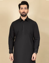 BLACK COTTON KAMEEZ SHALWAR | JJKS-S-40263