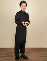 BLACK BLENDED KAMEEZ SHALWAR | JCKS-S-40264