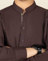 BURGUNDY BLENDED KAMEEZ SHALWAR | JCKS-S-40269