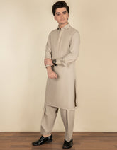 ASH GREY BLENDED KAMEEZ SHALWAR | JTKS-S-40271