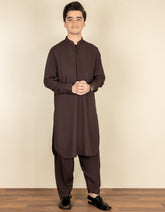 BURGUNDY BLENDED KAMEEZ SHALWAR | JTKS-S-40272