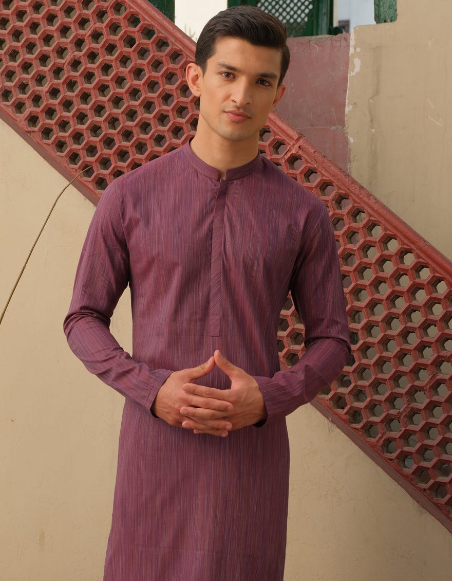 MULTI PLUM COTTON KURTA | JJK-A-40285