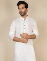 CREAM WHITE COTTON KURTA | JJK-S-40294