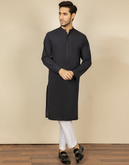 BLACK COTTON KURTA | JJK-S-40295