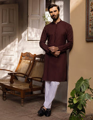DULL MAROON COTTON KURTA | JJK-S-40300