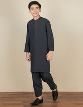 CHARCOAL GREY BLENDED KAMEEZ SHALWAR | JCKS-S-41099