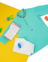 MINT GREEN COTTON KAMEEZ SHALWAR | JJIKS-S-41102