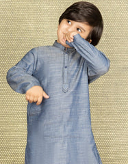 DENIM BLUE COTTON KURTA | JCK-S-41103