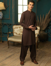 BROWN BLENDED KAMEEZ SHALWAR | JTKS-S-41106