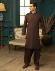 BROWN BLENDED KAMEEZ SHALWAR | JTKS-S-41106