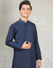 NAVY BLUE BLENDED KAMEEZ SHALWAR | JTKS-S-41115