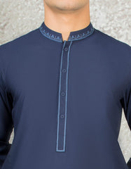 NAVY BLUE BLENDED KAMEEZ SHALWAR | JTKS-S-41115