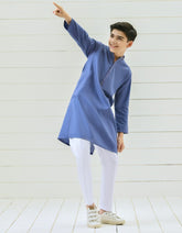 AQUA BLUE COTTON KAMEEZ SHALWAR | JCKS-S-41117
