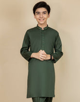 DARK GREEN COTTON KAMEEZ SHALWAR | JCKS-S-41121