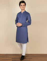 PRUSSIAN BLUE COTTON KURTA | JTK-S-41136