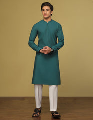 TEAL GREEN CVC KURTA | JTK-S-41153