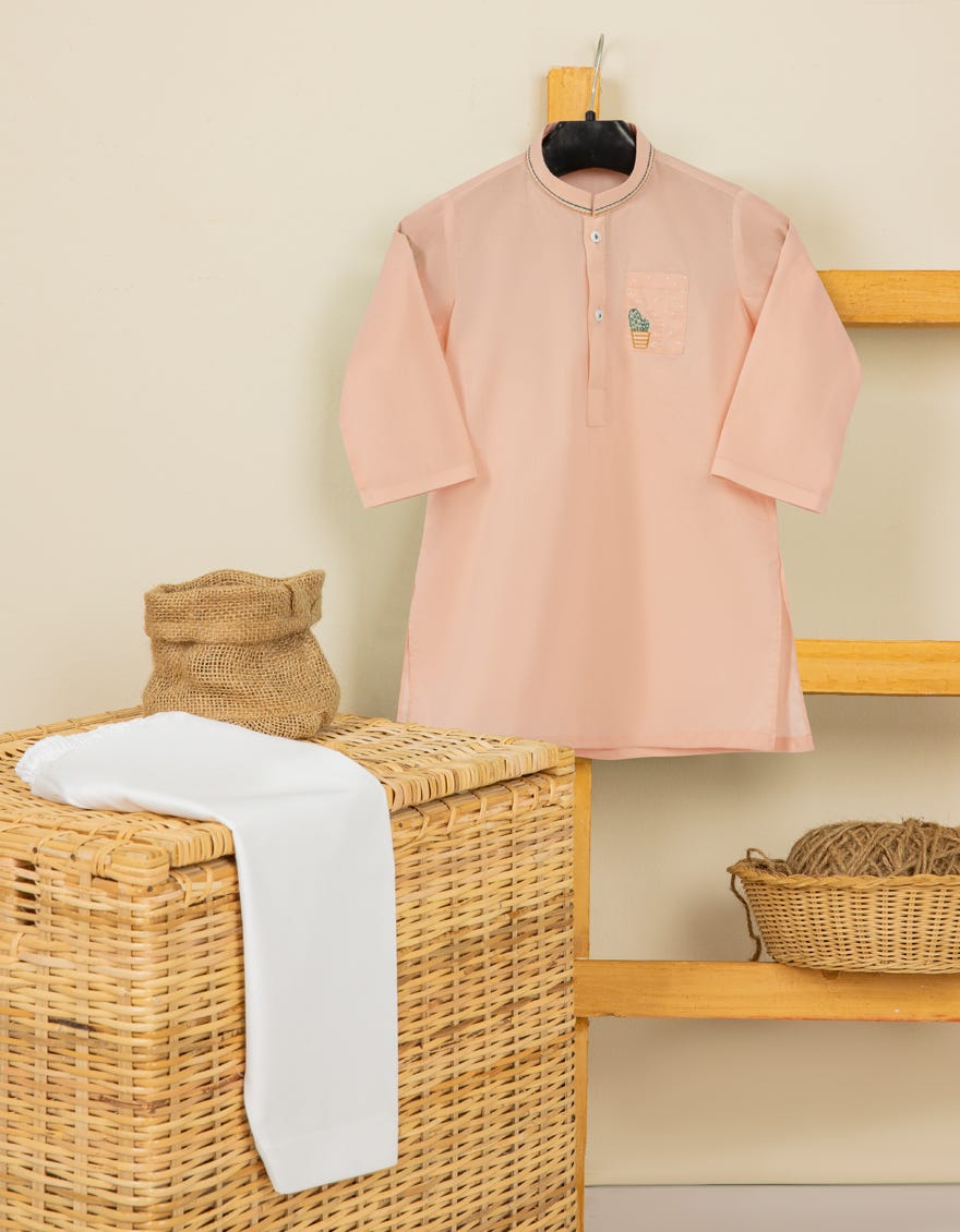PEACH COTTON KAMEEZ SHALWAR | JJIKS-S-41156