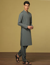 DULL GREEN BLENDED KAMEEZ SHALWAR | JTKS-S-41160