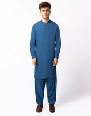 BLUE SEMI-FORMAL KAMEEZ SHALWAR