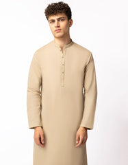 BEIGE COTTON SEMI-FORMAL KURTA