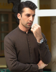BROWN BLENDED KAMEEZ SHALWAR | JJKS-A-42248