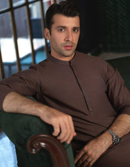 DARK BROWN COTTON KURTA | JJK-A-42283
