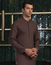 DARK BROWN COTTON KURTA | JJK-A-42283