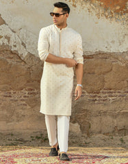 CREAM BLENDED KURTA | JJK-SP-42292
