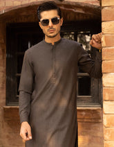 DARK GREY BLENDED KAMEEZ SHALWAR | JJKS-42334