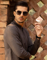 DARK GREY BLENDED KAMEEZ SHALWAR | JJKS-42334