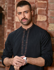 BLACK BLENDED SPECIAL KURTA | JJK-SP-42346