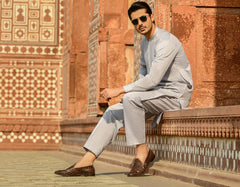 GREY KURTA PAJAMA | JJKP-A-42377