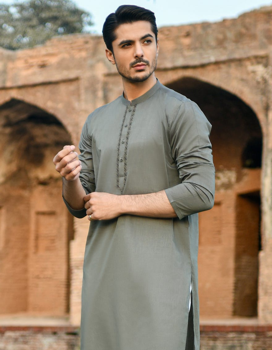 DARK OLIVE KURTA | JJK-S-42390