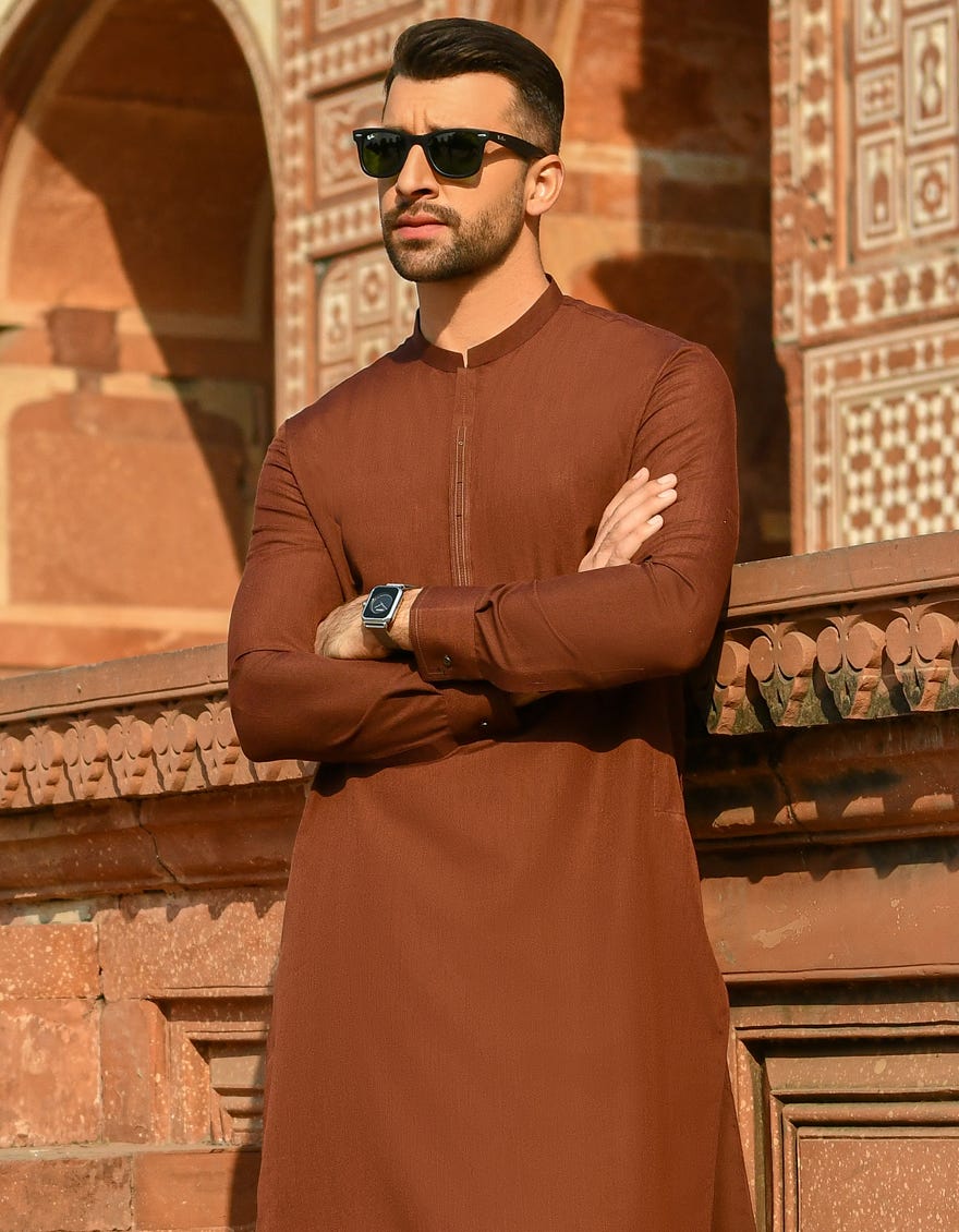 BURGUNDY POLYESTER KAMEEZ SHALWAR | JJKS-A-42403
