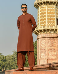 BURGUNDY POLYESTER KAMEEZ SHALWAR | JJKS-A-42403