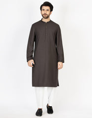 CHOCOLATE BROWN BLENDED KURTA | JJK-A-43058