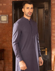 PURPLE GREY POLYESTER KAMEEZ SHALWAR | JJKS-S-43067